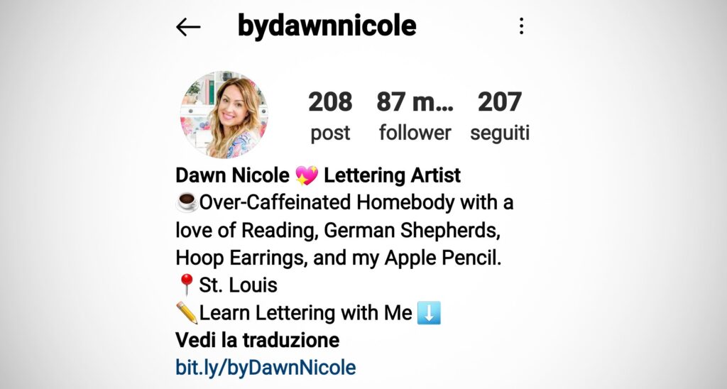 Instagram bio