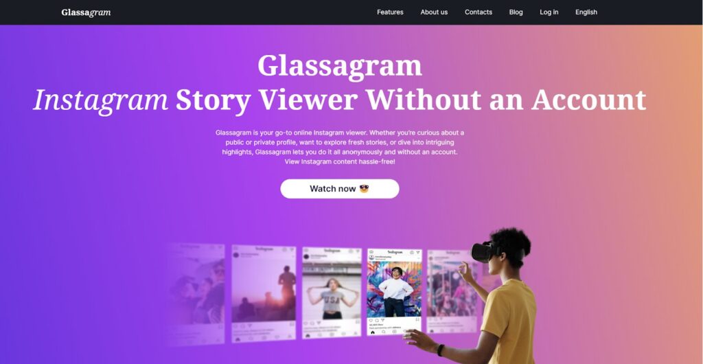 Glassagram to view Insta live